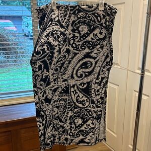 Ann Taylor Loft Black and White Paisley Skirt